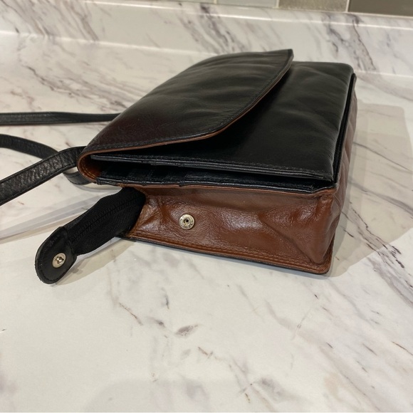 Vintage Derek Alexander Purse black tan two tone leather tons of card & pockets - Picture 4 of 15